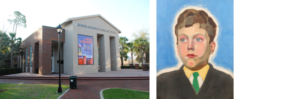 Left: image of the building. Right: Portrait of a young boy (artist's son) by Oscar Bluemner